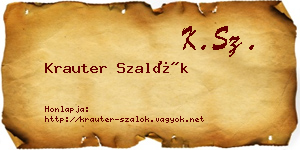 Krauter Szalók névjegykártya